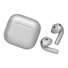 Беспроводные наушники Apple AirPods 4 (Серебристый) с активным шумоподавлением (ANC) и беспроводным зарядным футляром - изображение 2