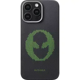 Чехол Pitaka Aries Tactile Woven Case для iPhone 16 Pro Max, принт: пришелец (Alien)