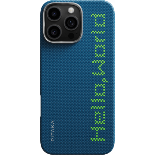 Чехол Pitaka Aries Tactile Woven Case для iPhone 16 Pro Max, принт: привет мир (Hello World)