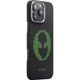 Чехол Pitaka Aries Tactile Woven Case для iPhone 16 Pro Max, принт: пришелец (Alien) - изображение 1