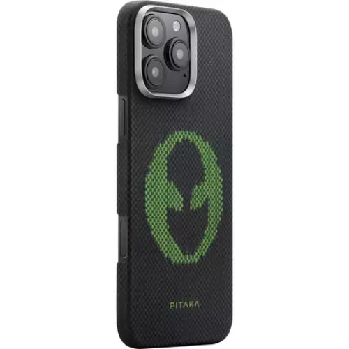 Чехол Pitaka Aries Tactile Woven Case для iPhone 16 Pro Max, принт: пришелец (Alien) - изображение 1