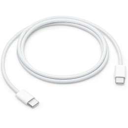 Кабель Apple USB-C - USB-C Cable 60W 1m, плетеный (Белый)