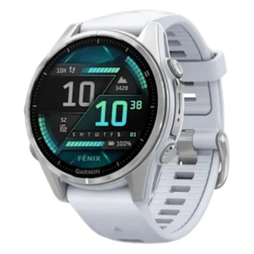 Умные часы Garmin FENIX 8 43mm Amoled Silver With Whitestone Silicone Band