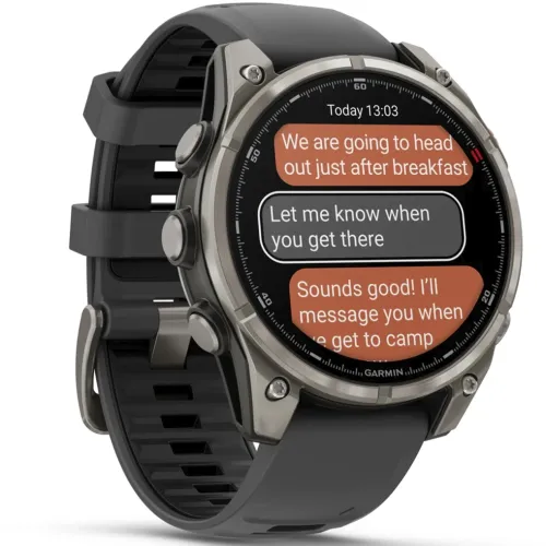Умные часы Garmin FENIX 8 PRO 47mm Amoled Sapphire Lens Tinanium With Graphite/Black Silicone Band