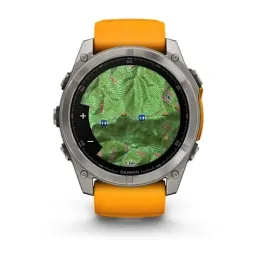 Умные часы Garmin FENIX 8 47mm Amoled Sapphire Titanium With Spark Orange/Grapphite Silicone Band
