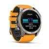 Умные часы Garmin FENIX 8 47mm Amoled Sapphire Titanium With Spark Orange/Grapphite Silicone Band