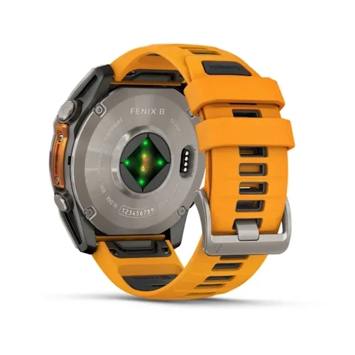 Умные часы Garmin FENIX 8 47mm Amoled Sapphire Titanium With Spark Orange/Grapphite Silicone Band