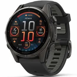 Умные часы Garmin FENIX 8 43mm Amoled Sapphire Carbon Gray DLC Titanium With Black/Pebble Gray Silicone