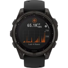 Умные часы Garmin FENIX 8 47mm Solar Sapphire Carbon Gray DLC Titanium With Black/Pebble Gray Silicone