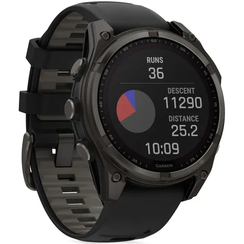 Умные часы Garmin FENIX 8 47mm Solar Sapphire Carbon Gray DLC Titanium With Black/Pebble Gray Silicone