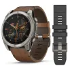 Умные часы Garmin FENIX 8 51mm Amoled Sapphire Bare Titanium Black with Chestnut Leather Band+Grapphite Silicone Band