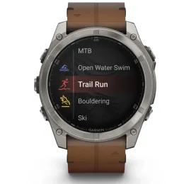 Умные часы Garmin FENIX 8 51mm Amoled Sapphire Bare Titanium Black with Chestnut Leather Band+Grapphite Silicone Band