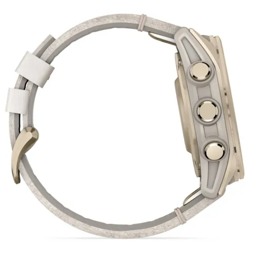 Умные часы Garmin FENIX 8 43mm Amoled Sapphire Soft Gold Stainless Steel Fog Gray Leather Band+Fog Gray/Dark Sandstone