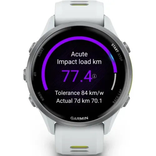 Умные часы Garmin FORERUNNER 970 47mm Titanium with Whitestone Case and Whitestone/Translucent Amp Yellow Band