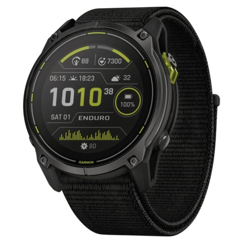 Умные часы Garmin ENDURO 3 51мм Solar Sapphire Carbon Gray DLC Titanium/Black UltraFit Nylon Strap