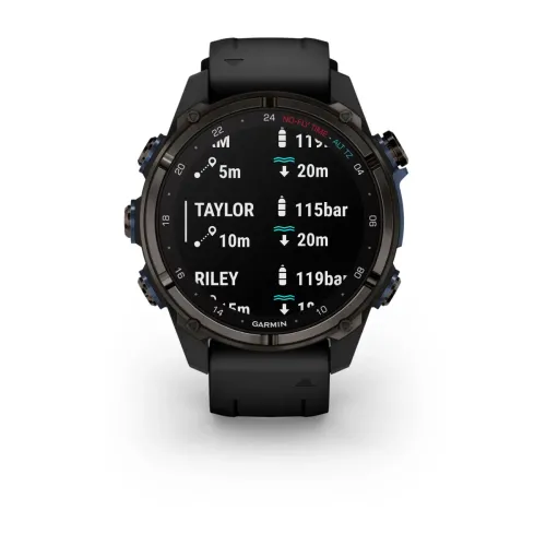 Умные часы Garmin DESCENT MK3i 43mm Carbon Gray DLC With Black Silicone Band