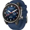 Умные часы Garmin QUATIX 8 47mm Amoled Sapphire Titamium Bezel With Captain Blue Silicone Band