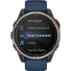 Умные часы Garmin QUATIX 8 47mm Amoled Sapphire Titamium Bezel With Captain Blue Silicone Band
