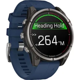 Умные часы Garmin QUATIX 8 51mm Amoled Sapphire Titamium Bezel With Captain Blue Silicone Band