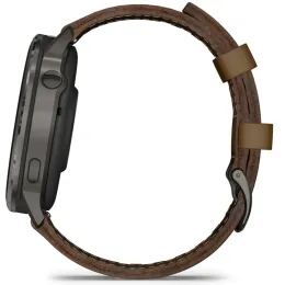Умные часы Garmin VENU 4 45mm Slate Bezel With Black Silicone Band And Brown Leather Band