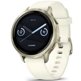Умные часы Garmin VENU 4 41mm Lunar Gold Bezel With Bone Silicone Band
