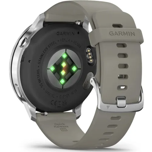 Умные часы Garmin VENU 4 45mm Silver Bezel With Silver Gray Silicone Band