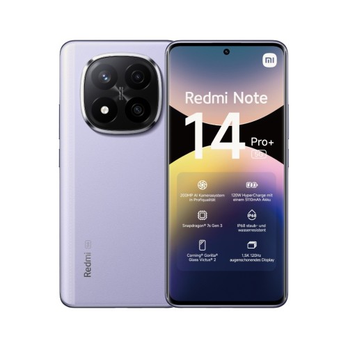 Телефон Xiaomi Redmi Note 14 Pro+ 5G 8/256 ГБ, цвет: лавандово-фиолетовый (Lavender Purple)