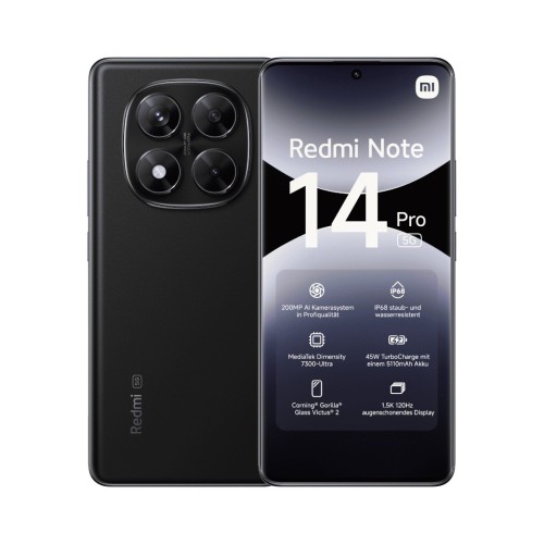 Телефон Xiaomi Redmi Note 14 Pro 5G 8/256 ГБ, цвет: полуночно-черный (Midnight Black)