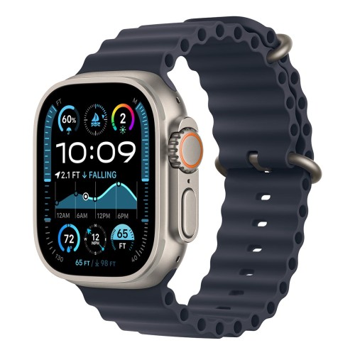 Часы Apple Watch Ultra 2 GPS + Cellular 49 мм, титановый корпус, ремешок Ocean Темно-синего цвета