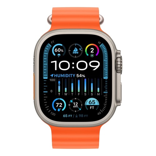 Часы Apple Watch Ultra 2 GPS + Cellular 49 мм, титановый корпус, ремешок Ocean Оранжевого цвета