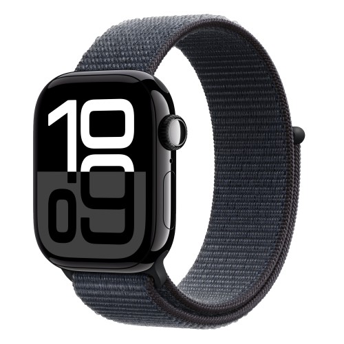 Часы Apple Watch Series 10 42mm Jet Black Aluminium Case, Sport Loop (Ink)
