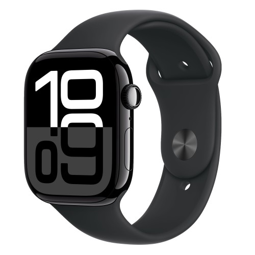 Часы Apple Watch Series 10 42mm Jet Black Aluminium Case, Sport Band (Black) M/L