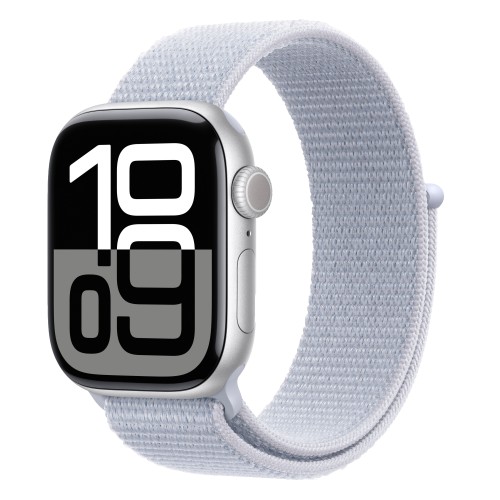 Часы Apple Watch Series 10 42mm Silver Aluminium Case, Sport Loop (Blue Cloud)