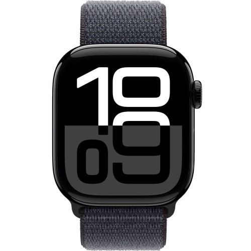 Часы Apple Watch Series 10 42mm Jet Black Aluminium Case, Sport Loop (Ink)