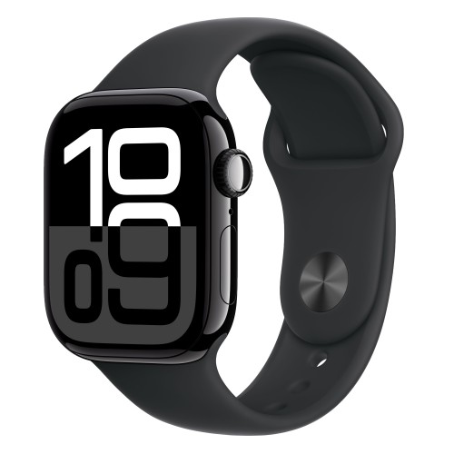 Часы Apple Watch Series 10 42mm Jet Black Aluminium Case, Sport Band (Black) S/M