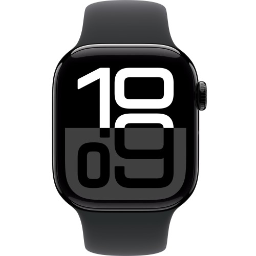 Часы Apple Watch Series 10 42mm Jet Black Aluminium Case, Sport Band (Black) S/M