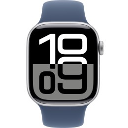 Часы Apple Watch Series 10 42mm Silver Aluminium Case, Sport Band (Denim) S/M