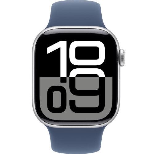 Часы Apple Watch Series 10 42mm Silver Aluminium Case, Sport Band (Denim) M/L