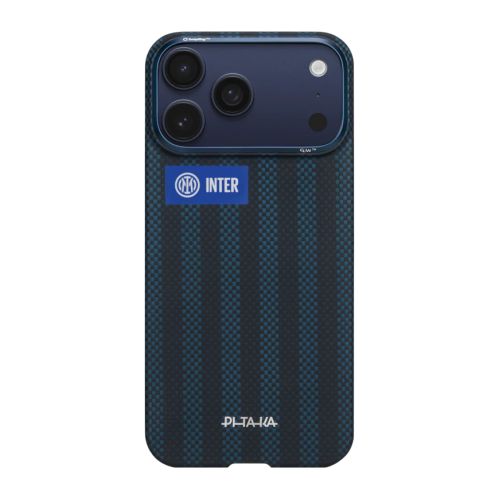 Чехол PITAKA Inter Black and Blue Jersey PitaTap Edge Case для iPhone 17 Pro