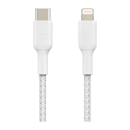 Кабель с оплёткой Belkin BoostCharge USB-C — Lightning (2 м) (CAA004)
