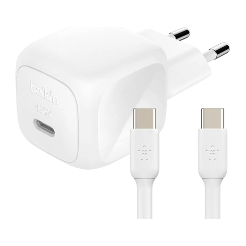 Сетевое зарядное устройство Belkin BoostCharge мощностью 45 Вт (USB-C) и кабель USB-C (1 м) (WCA013)