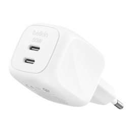 Сетевое зарядное устройство Belkin BoostCharge Pro мощностью 50 Вт (2 USB-C) (GaN) (WCH019)