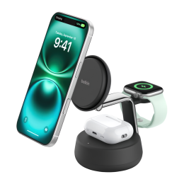 Зарядная станция MagSafe с активным охлаждением Belkin UltraCharge Pro для iPhone, Apple Watch и AirPods (Qi2.2) (WIZ040, EU)