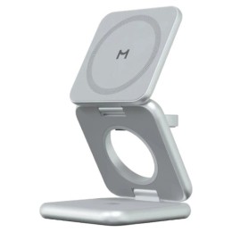Беспроводное зарядное устройство Magssory Fold Pro 3-in-1 for Apple MagSafe Qi2 (Silver)