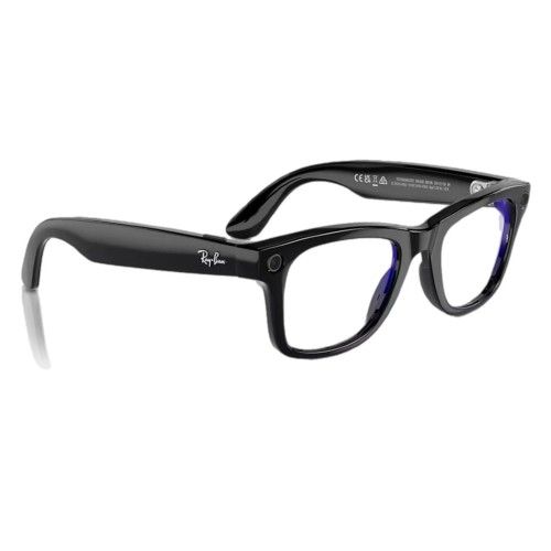 Умные очки Ray-Ban Wayfarer RW4006 (Глянцевая чёрная оправа, линзы прозрачные), размер M