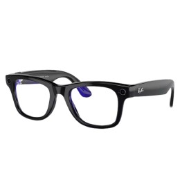 Умные очки Ray-Ban Wayfarer RW4006 (Глянцевая чёрная оправа, линзы прозрачные), размер M - изображение 2