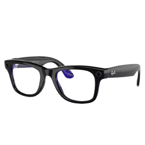 Умные очки Ray-Ban Wayfarer RW4006 (Глянцевая чёрная оправа, линзы прозрачные), размер M - изображение 2