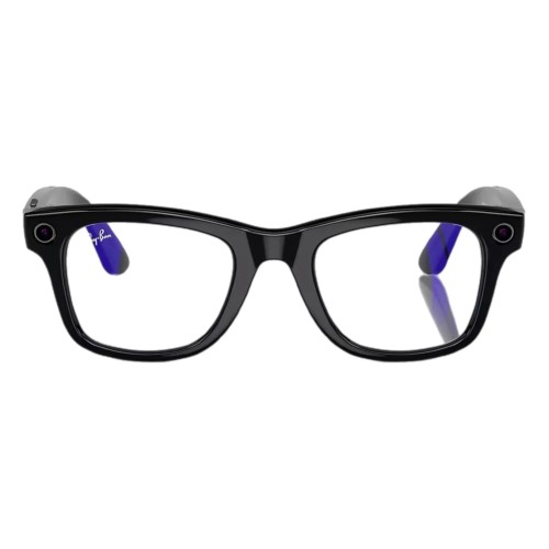 Умные очки Ray-Ban Wayfarer RW4006 (Глянцевая чёрная оправа, линзы прозрачные), размер M - изображение 3