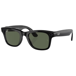 Умные очки Ray-Ban Wayfarer RW4006 (Матовая чёрная оправа, линзы с зелёным автозатемнением), размер M