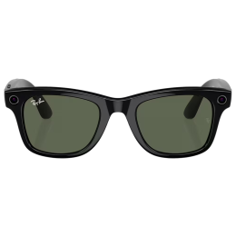Умные очки Ray-Ban Wayfarer RW4006 (Матовая чёрная оправа, линзы с зелёным автозатемнением), размер M - изображение 1